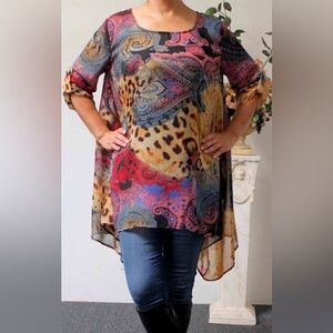 Come N See Sheer Printed Blouse